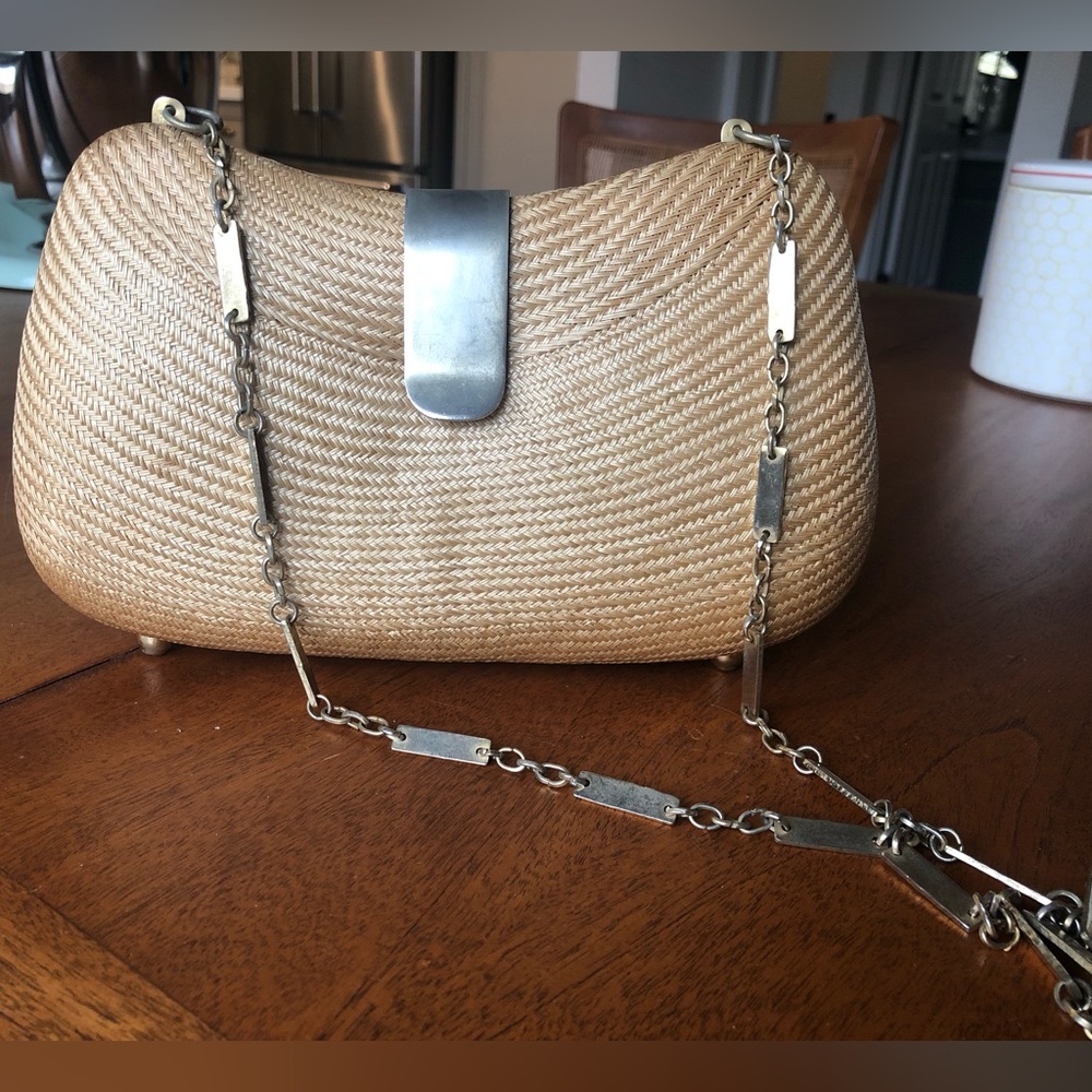 Vintage tan weaved bag